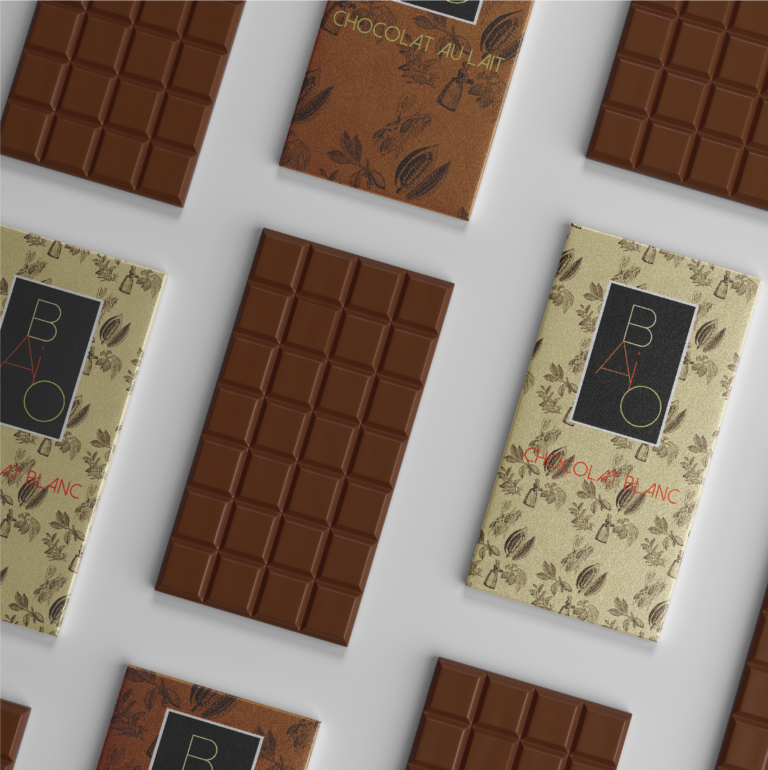 tablettes de chocolat blanc et lait